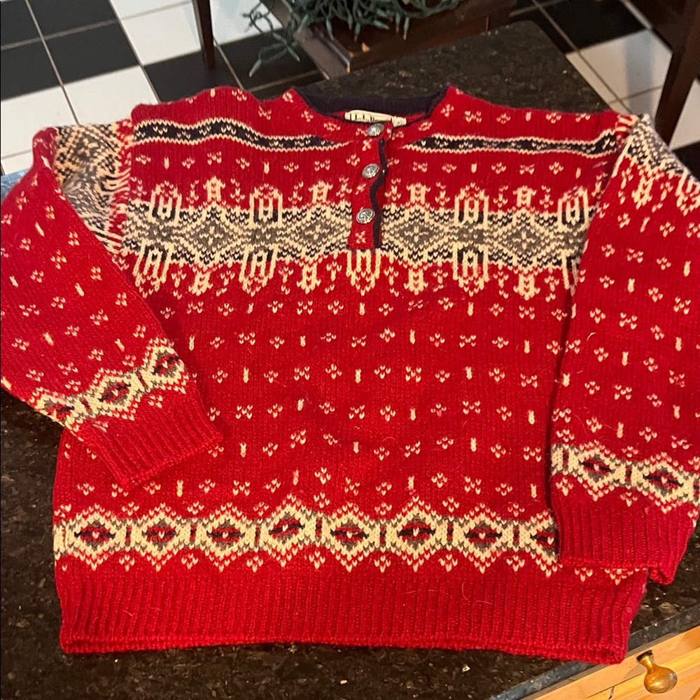 Vintage LL Bean wool sweater / Nordic sweater